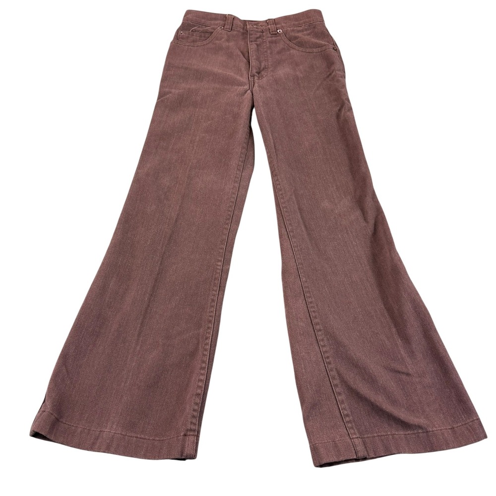 Vintage‎ Levis Brown High Waisted Flare Jeans 1970 24x26.5 Wide Leg Bell Bottom